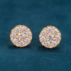 10MM Moissanite Cluster Halo Stud Earrings