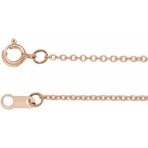 14K White 1 mm Adjustable Cable 6 1/2-7 1/2" Chain