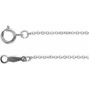 14K White 1 mm Adjustable Cable 6 1/2-7 1/2" Chain