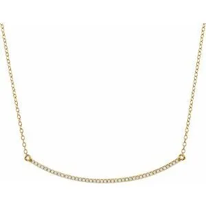 14K White 1/6 CTW Natural Diamond Bar 16-18" Necklace
