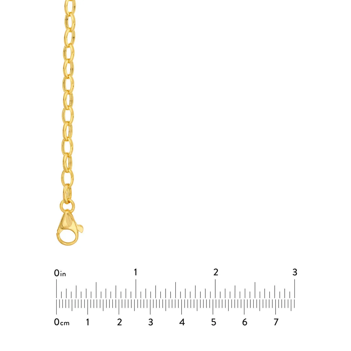 14K Yellow Gold 4.5mm Hollow Oval Forzentina Chain Bracelet with Lobster Lock, 7.5 inches