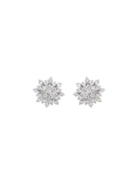 1.70ct Diamond 18K Gold Starburst Stud Earrings