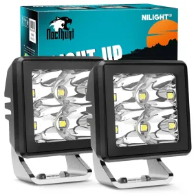 2 Inch 4LED 20W Square Spot Built-in EMC LED Pod Lights (Pair)