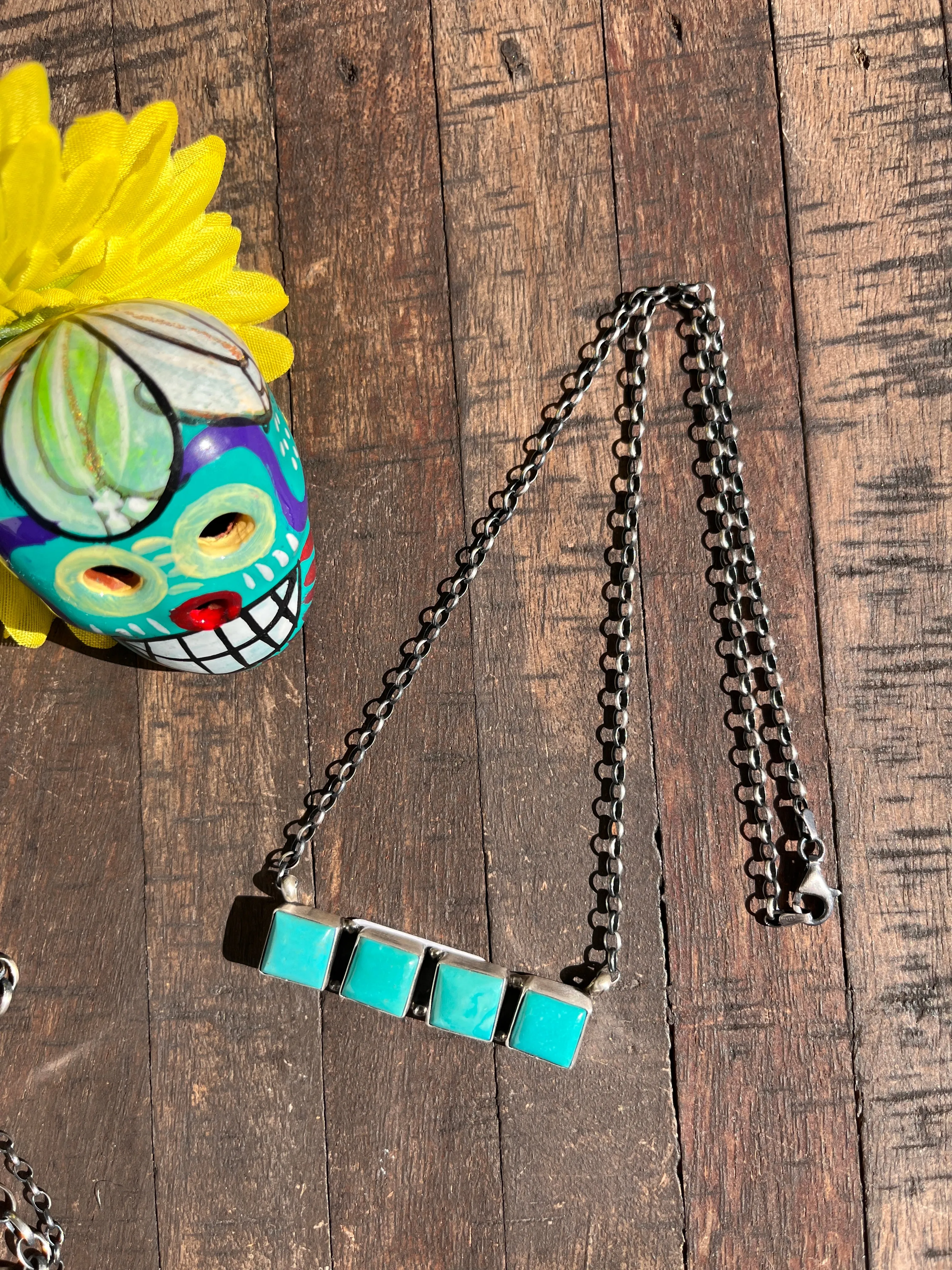 4 Stone Kingman Necklace- B