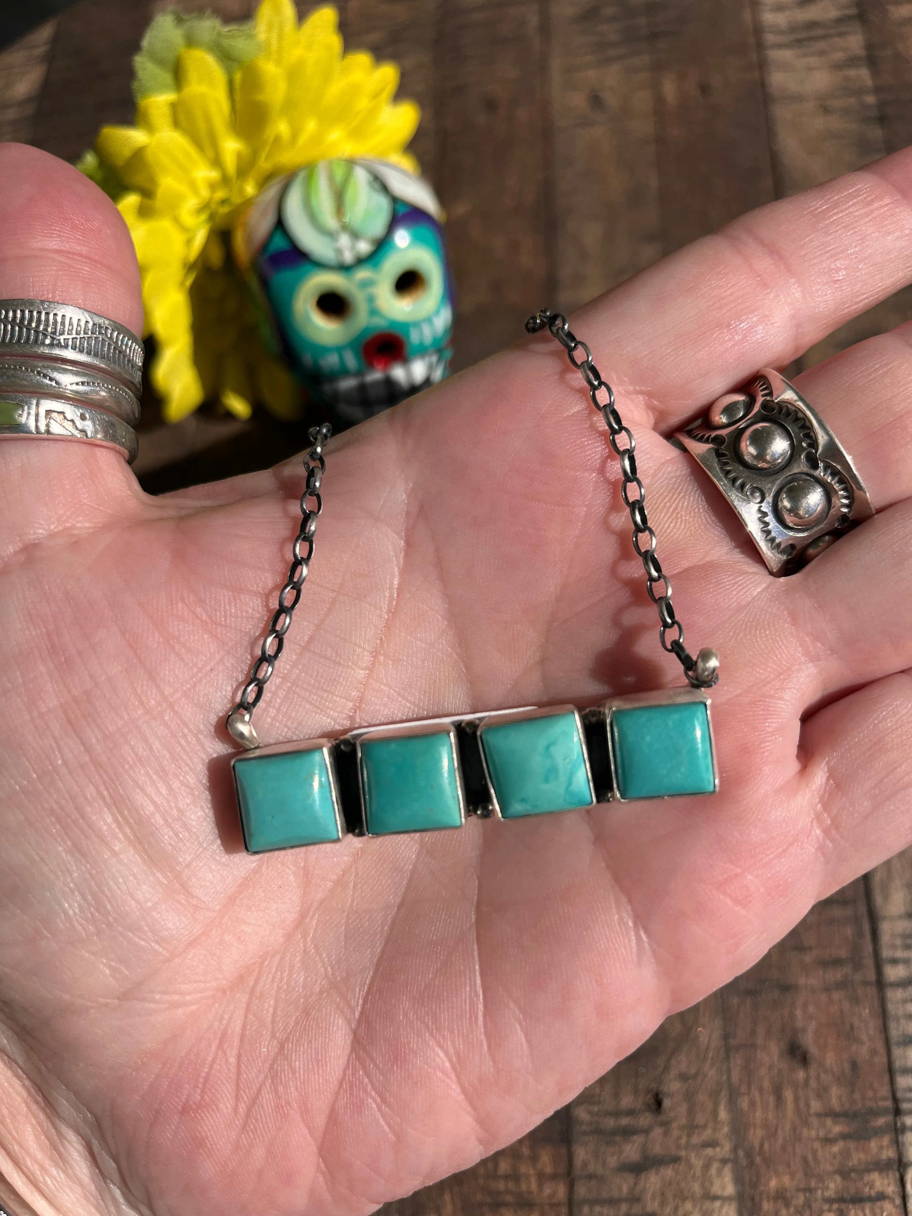 4 Stone Kingman Necklace- B