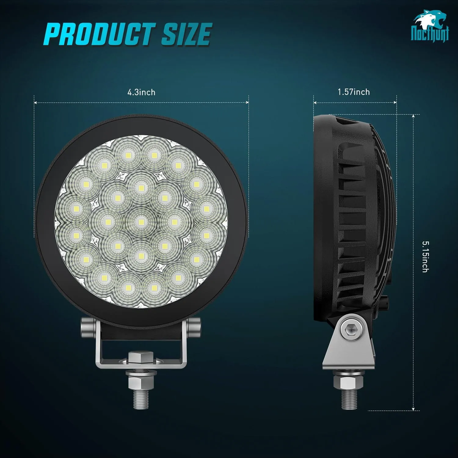 4.3 Inch 25LED Round Flood Built-in EMC LED Pod Lights (Pair)