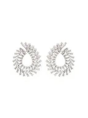 5.43ct Diamond 18K Gold Geometric Cluster Earrings