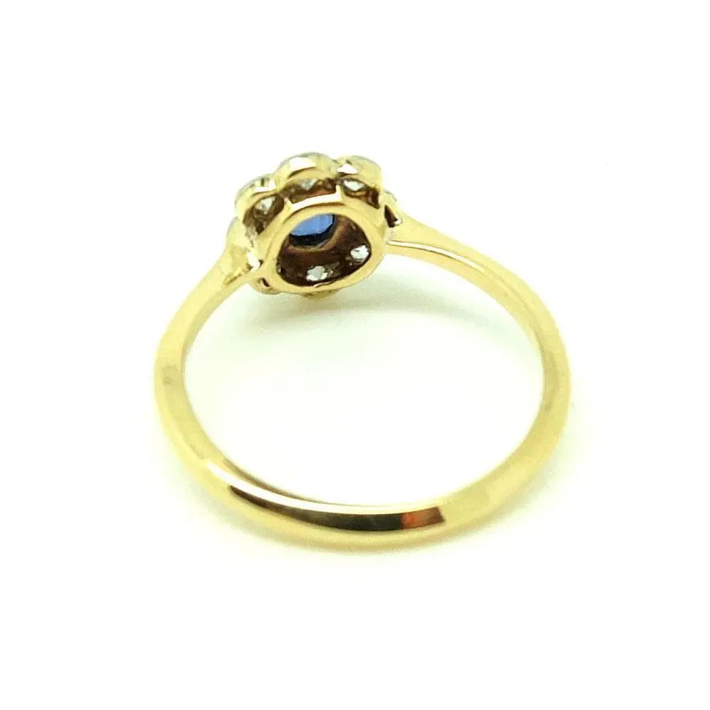 Antique Edwardian 18ct Gold Sapphire Diamond Ring