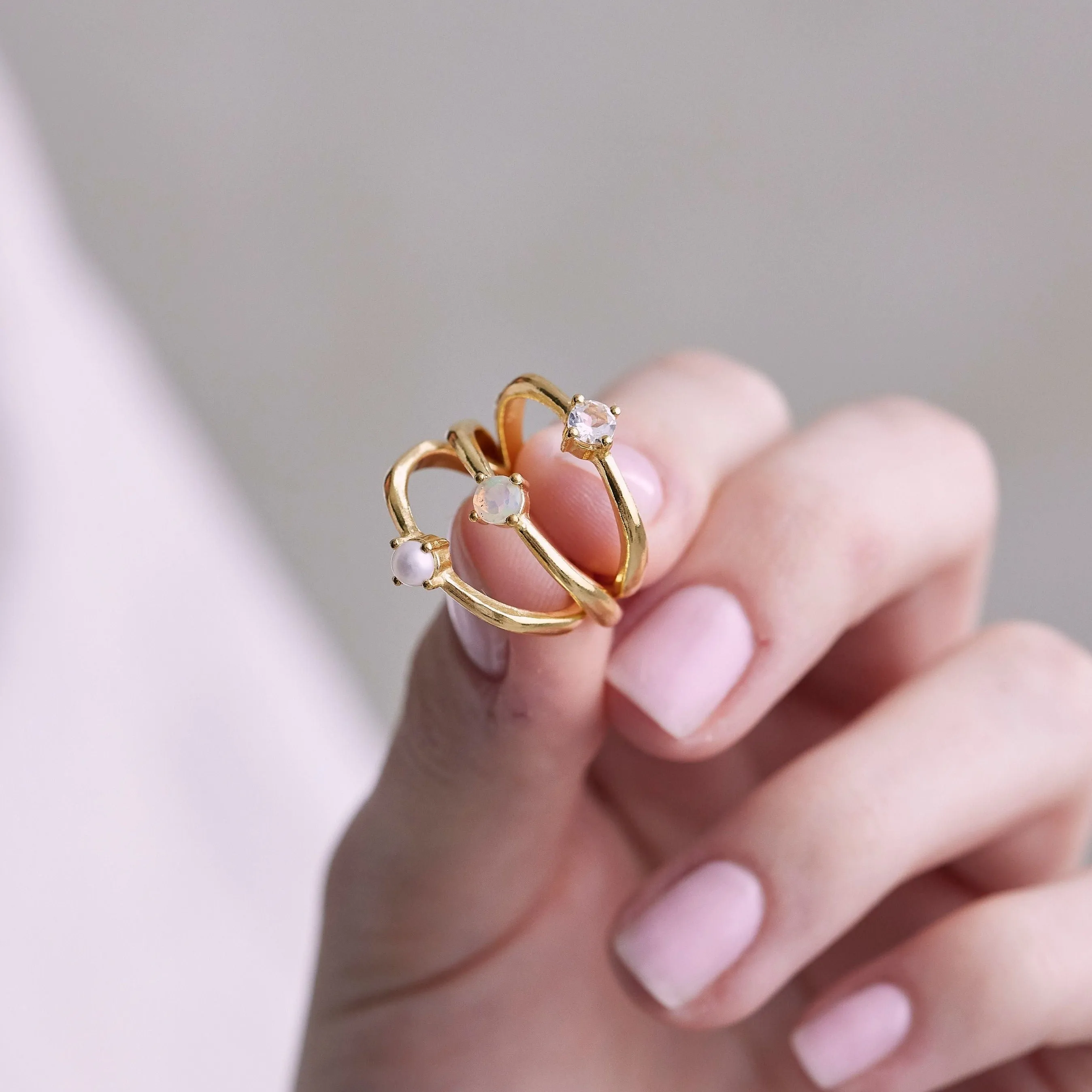 April Topaz Gold Birthstone Ring