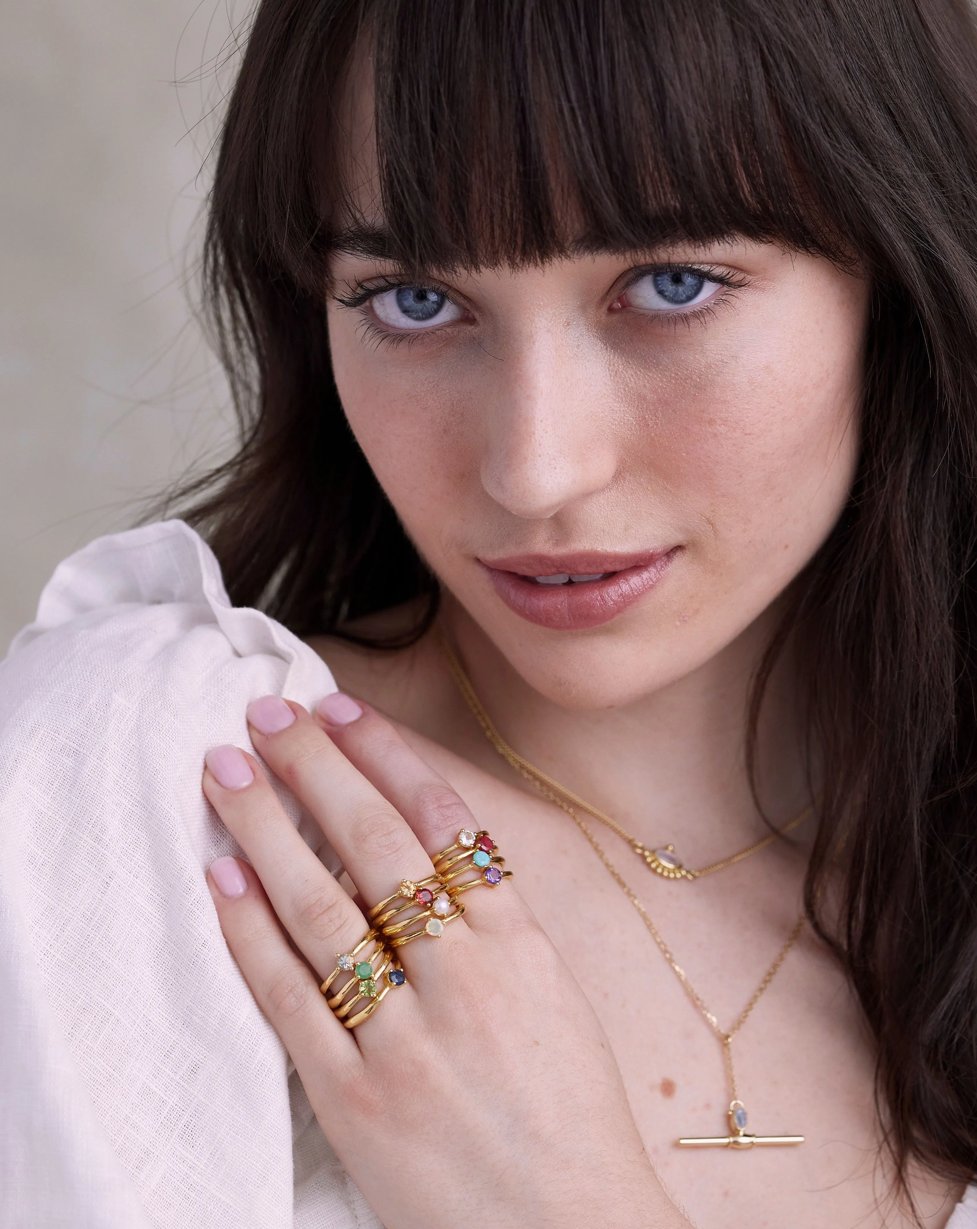 April Topaz Gold Birthstone Ring