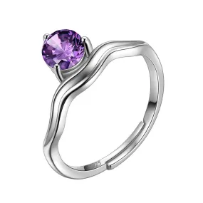 Aquarius Zodiac Women Girls Jewelry Birthday Gift Ring February Amethyst Birthstone