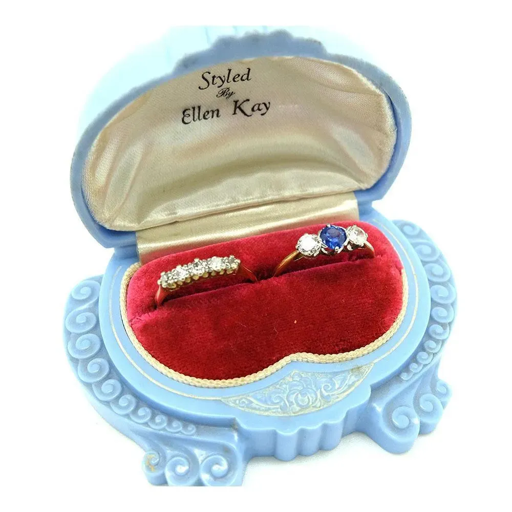 Art Deco 1920's Sapphire & Diamond 18ct Gold Ring