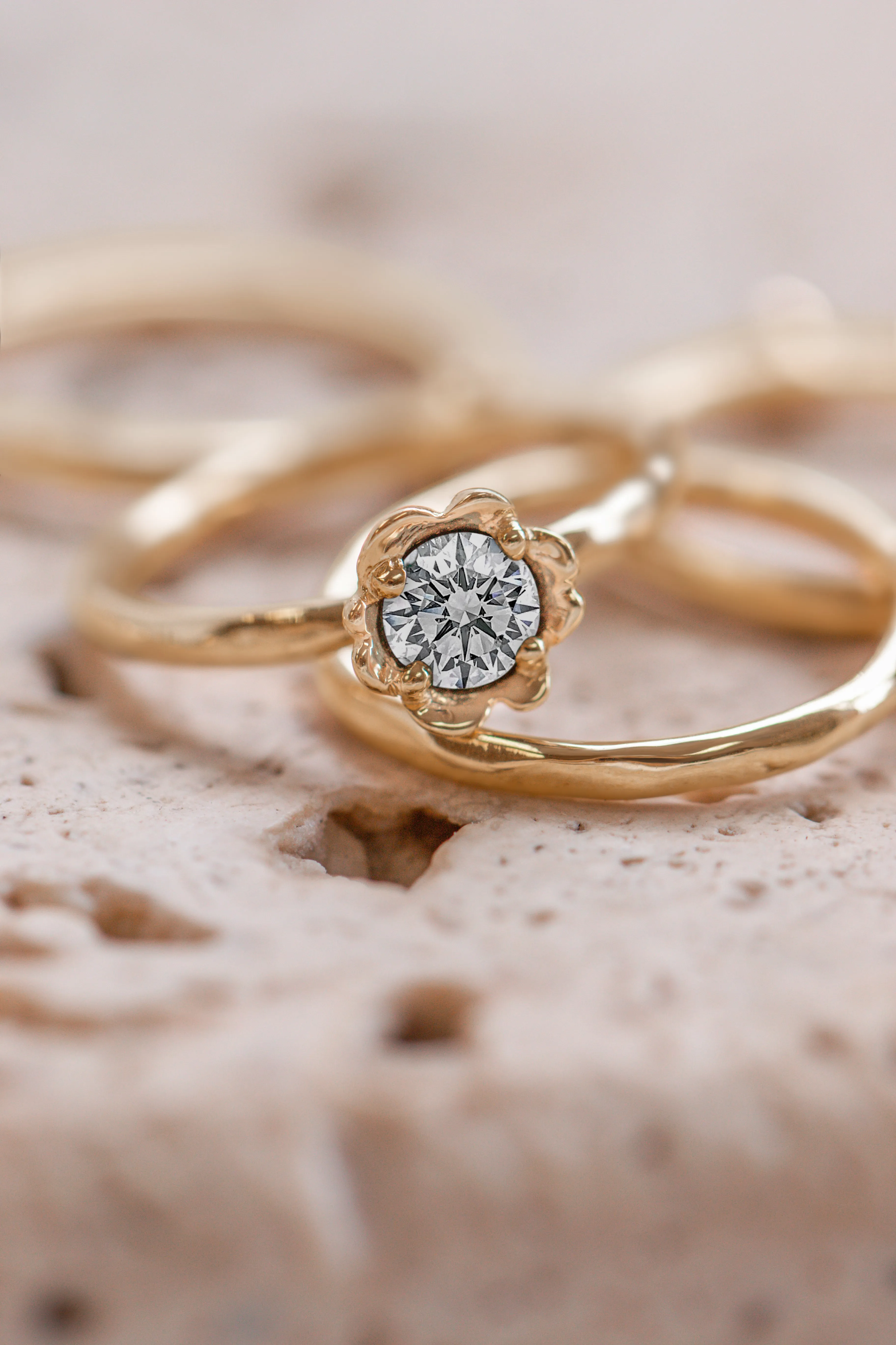 Barnacles ~ 5mm Gold Diamond Ring