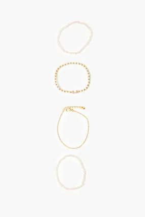Beaded Stretch Bracelet Set (4 Pcs)