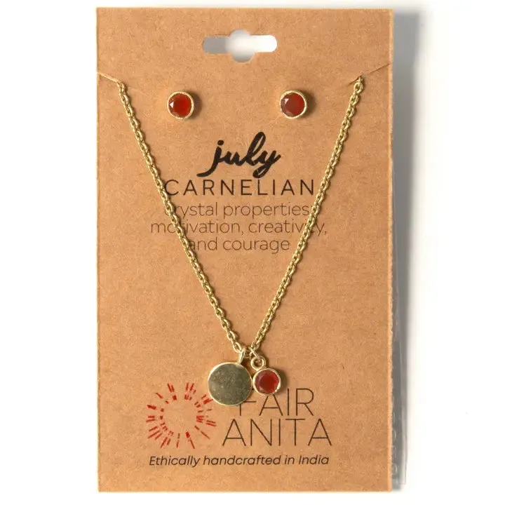 Birthstone Earring and Necklace Set
