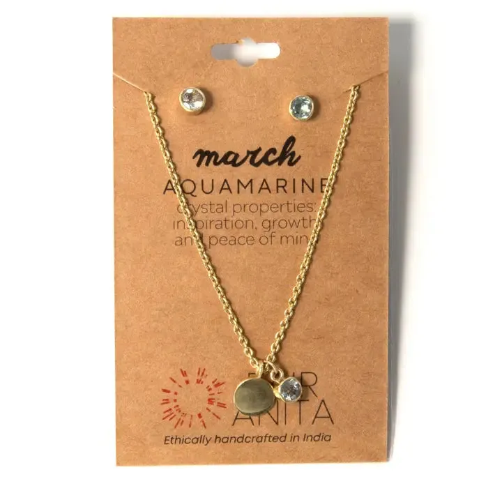Birthstone Earring and Necklace Set