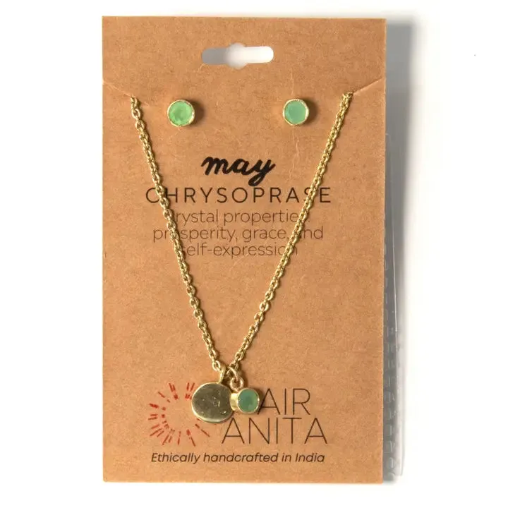 Birthstone Earring and Necklace Set