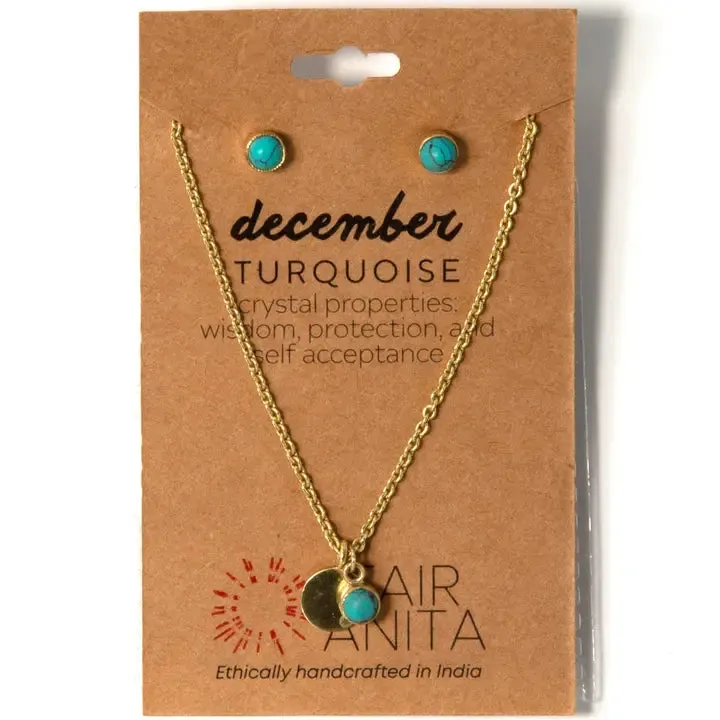 Birthstone Earring and Necklace Set