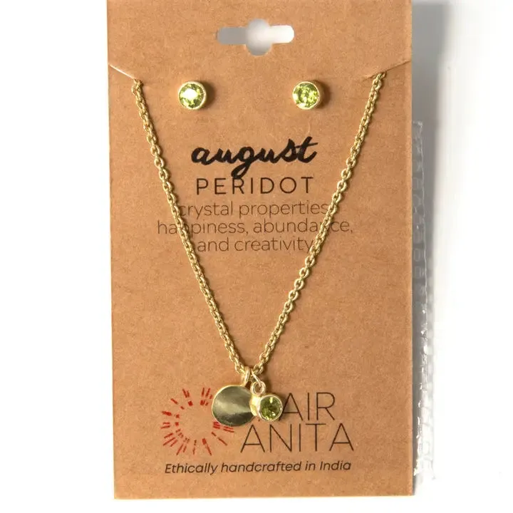 Birthstone Earring and Necklace Set