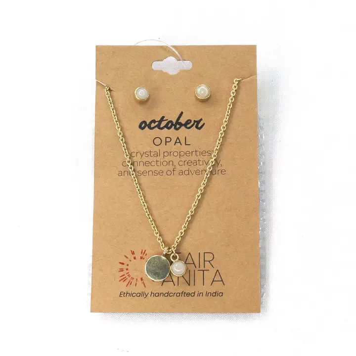 Birthstone Earring and Necklace Set