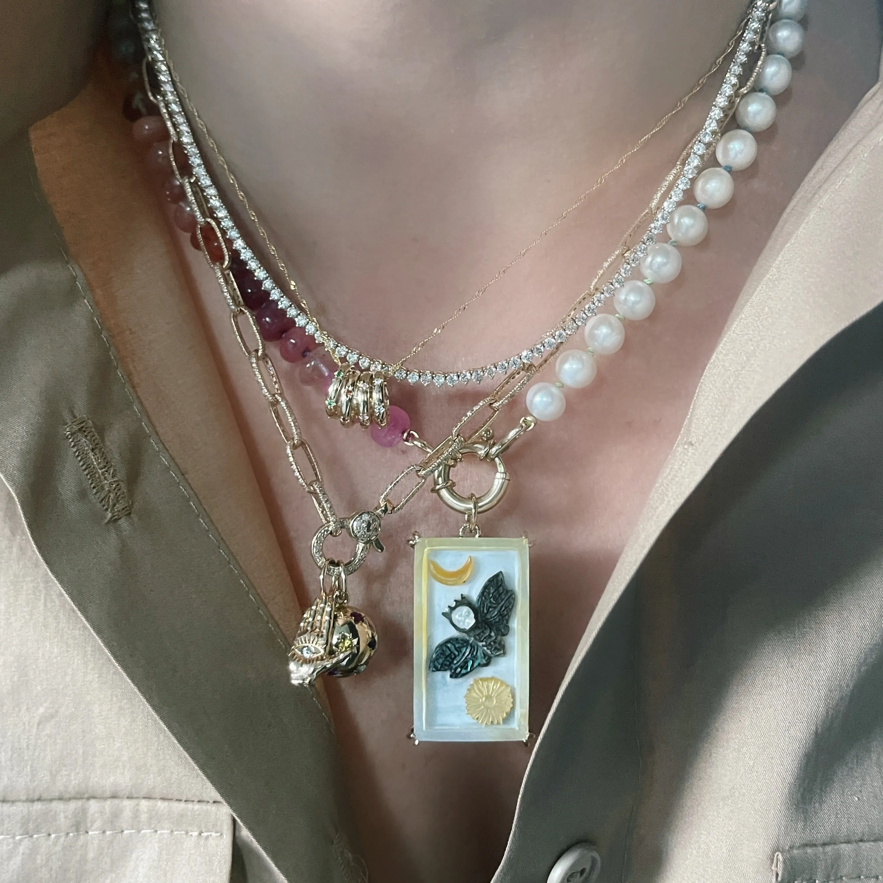 Birthstone Ring Charm Necklace