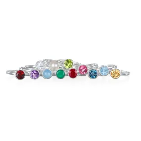 Birthstone Rings-Silver