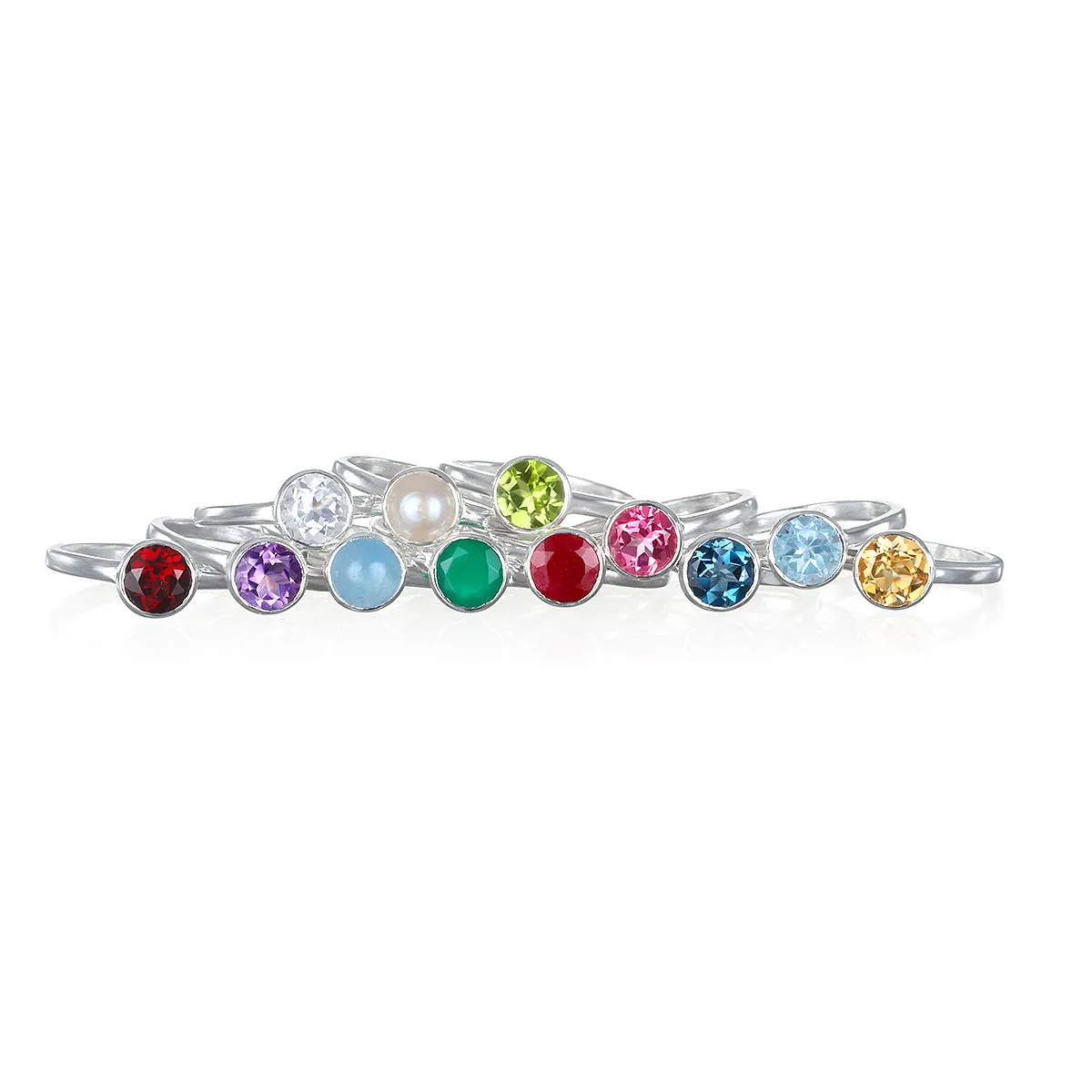 Birthstone Rings-Silver