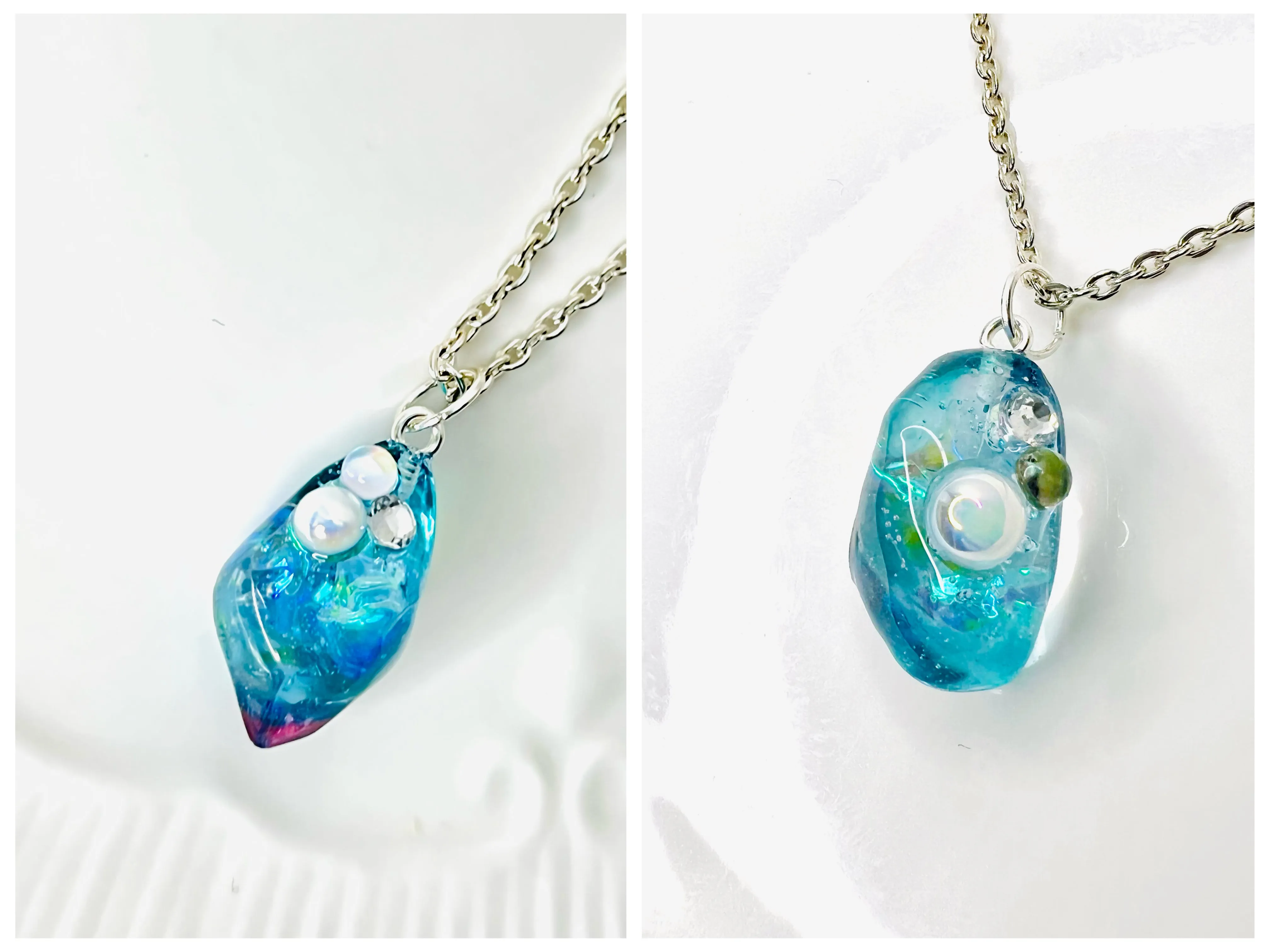 Blue crystal necklaces