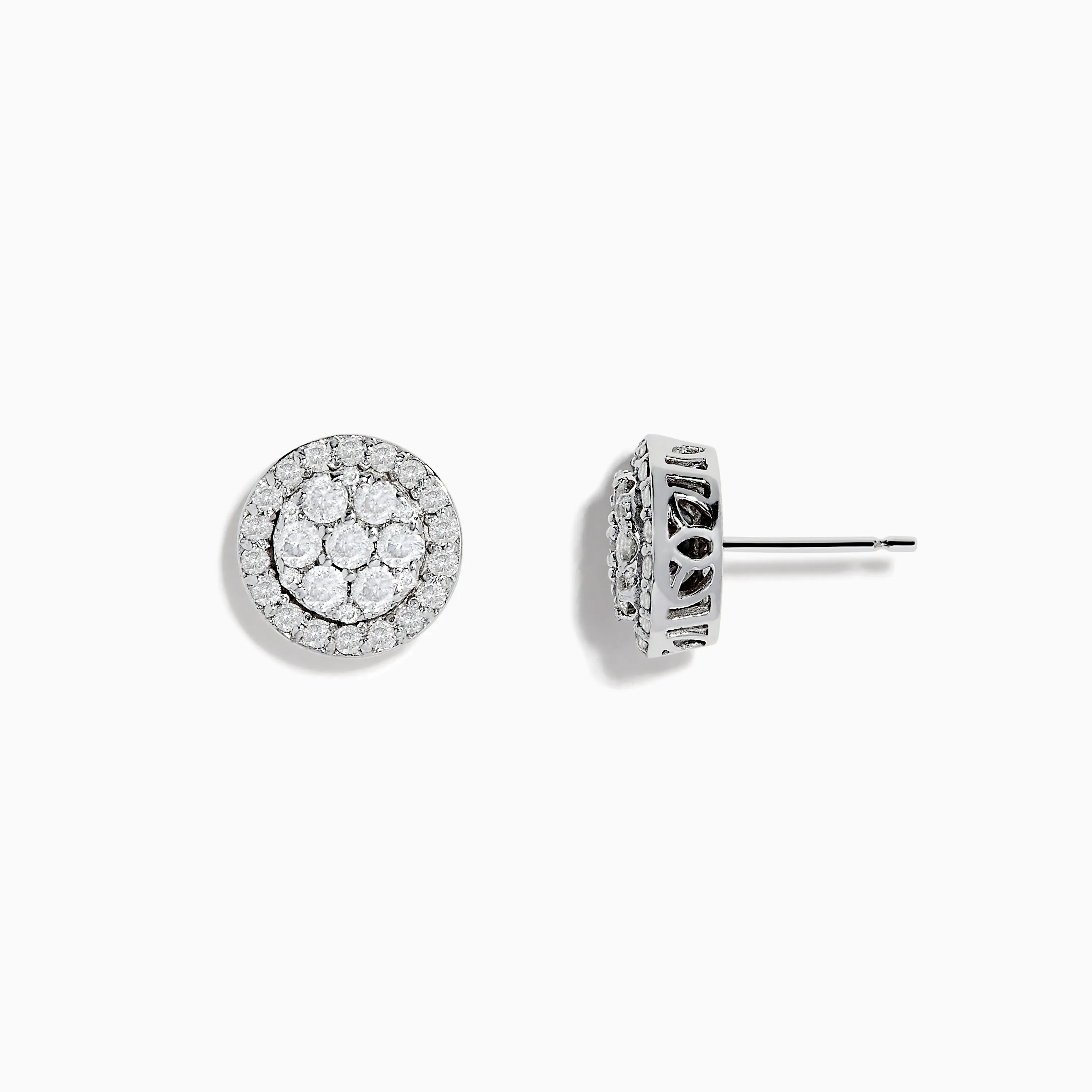 Bouquet 14K White Diamond Cluster Stud Earrings 0.95TCW