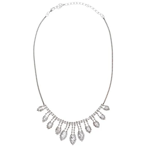 Bridal Wedding Jewelry Crystal Rhinestone Gleaming Dazzle Necklace Earrings SV