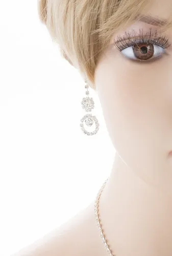 Bridal Wedding Jewelry Crystal Rhinestone Lovely Beautiful Sweet Necklace Silver