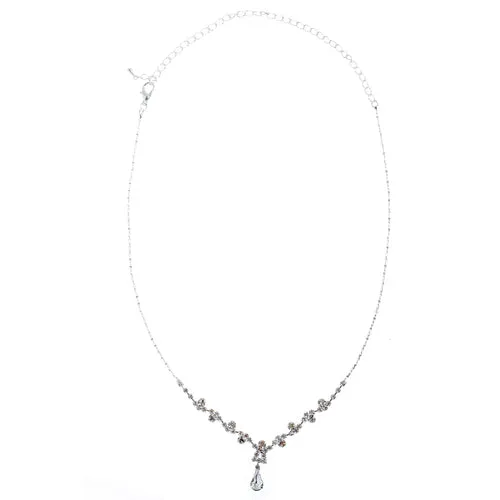 Bridal Wedding Jewelry Set Crystal Rhinestone Brilliant Sparking Necklace Silver
