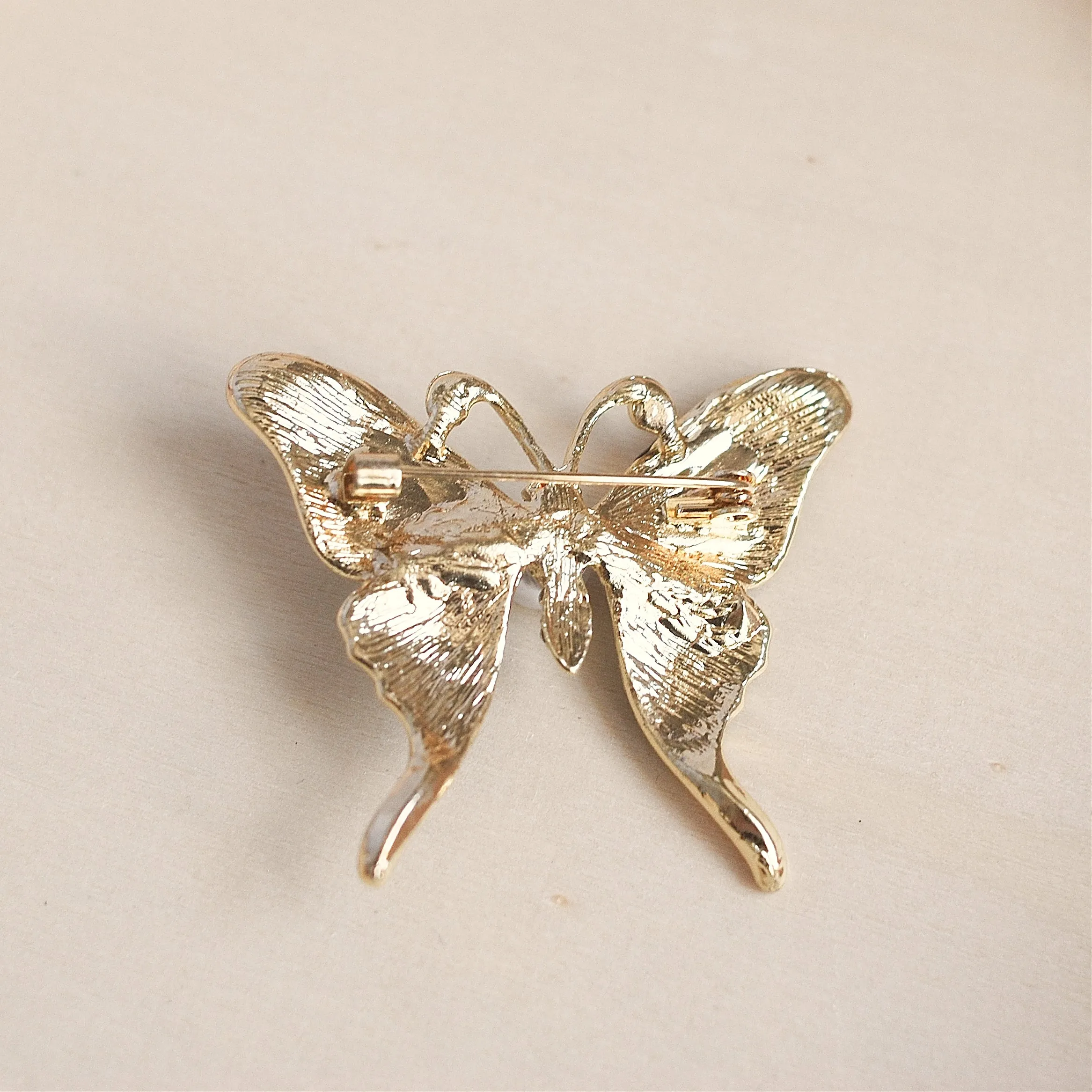 Butterfly Pin in Enamel with Pearl