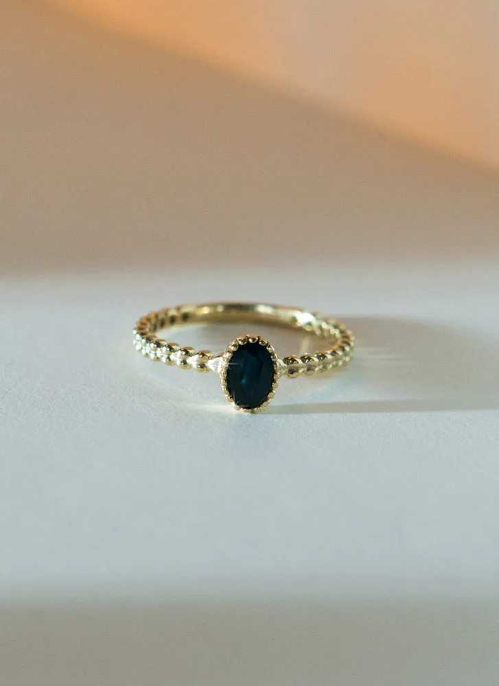 Caes sapphire september birthstone ring 14k gold