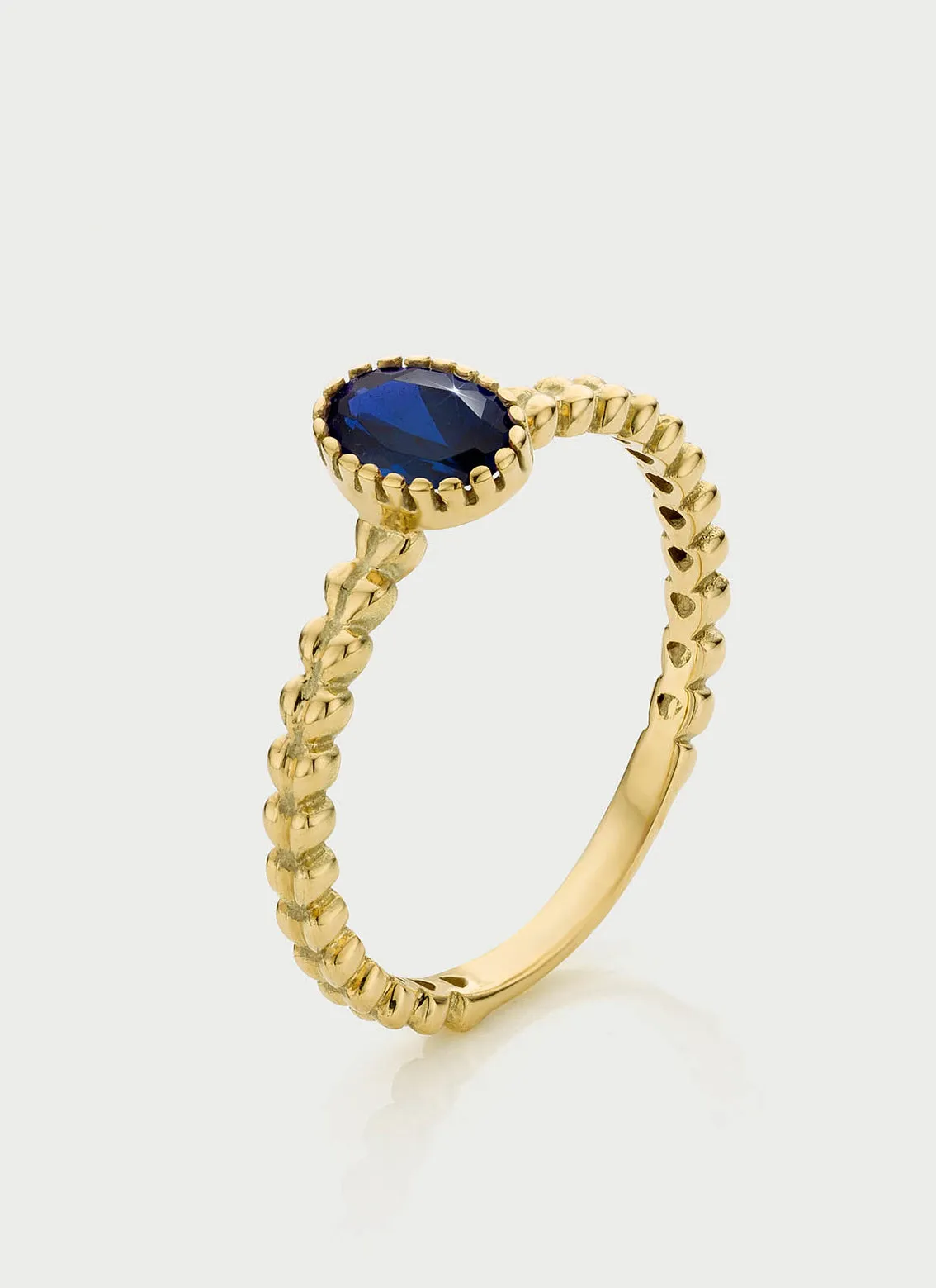 Caes sapphire september birthstone ring 14k gold