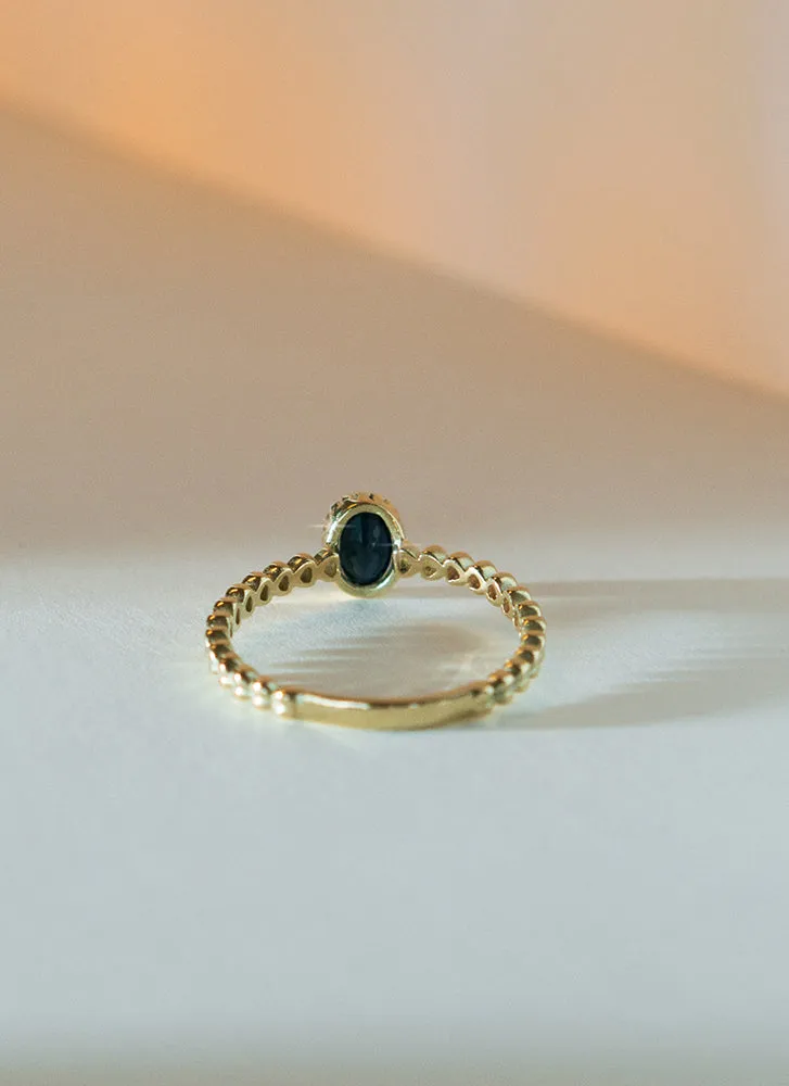 Caes sapphire september birthstone ring 14k gold