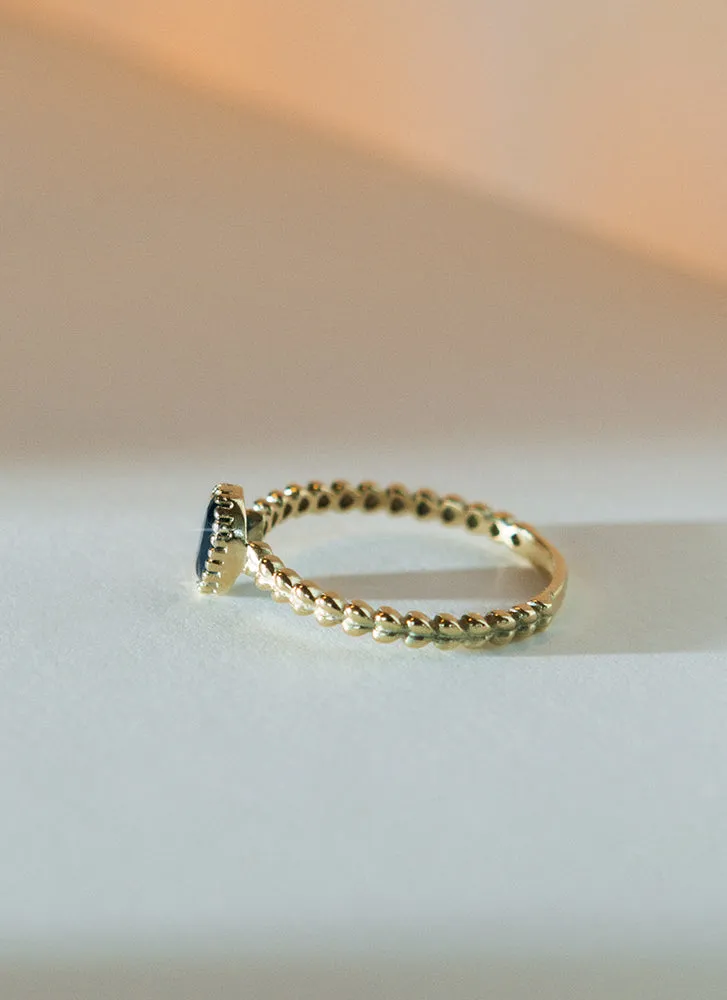 Caes sapphire september birthstone ring 14k gold