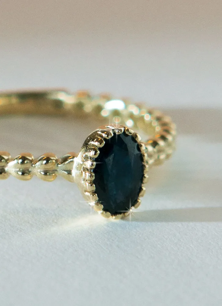 Caes sapphire september birthstone ring 14k gold