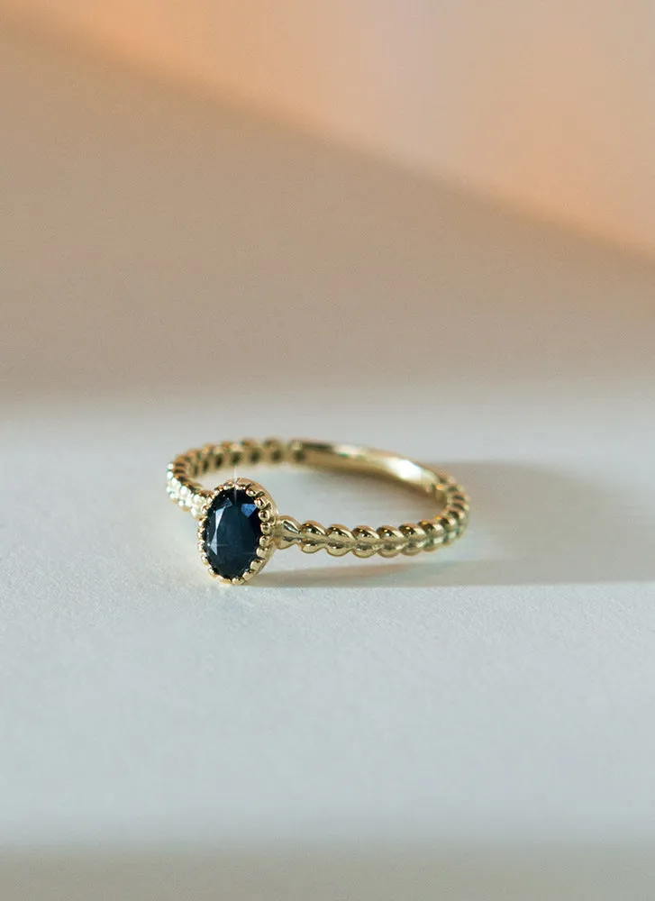 Caes sapphire september birthstone ring 14k gold