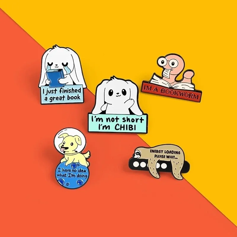Cartoon Style Pin Animal Letter Alloy Stoving Varnish Unisex Brooches