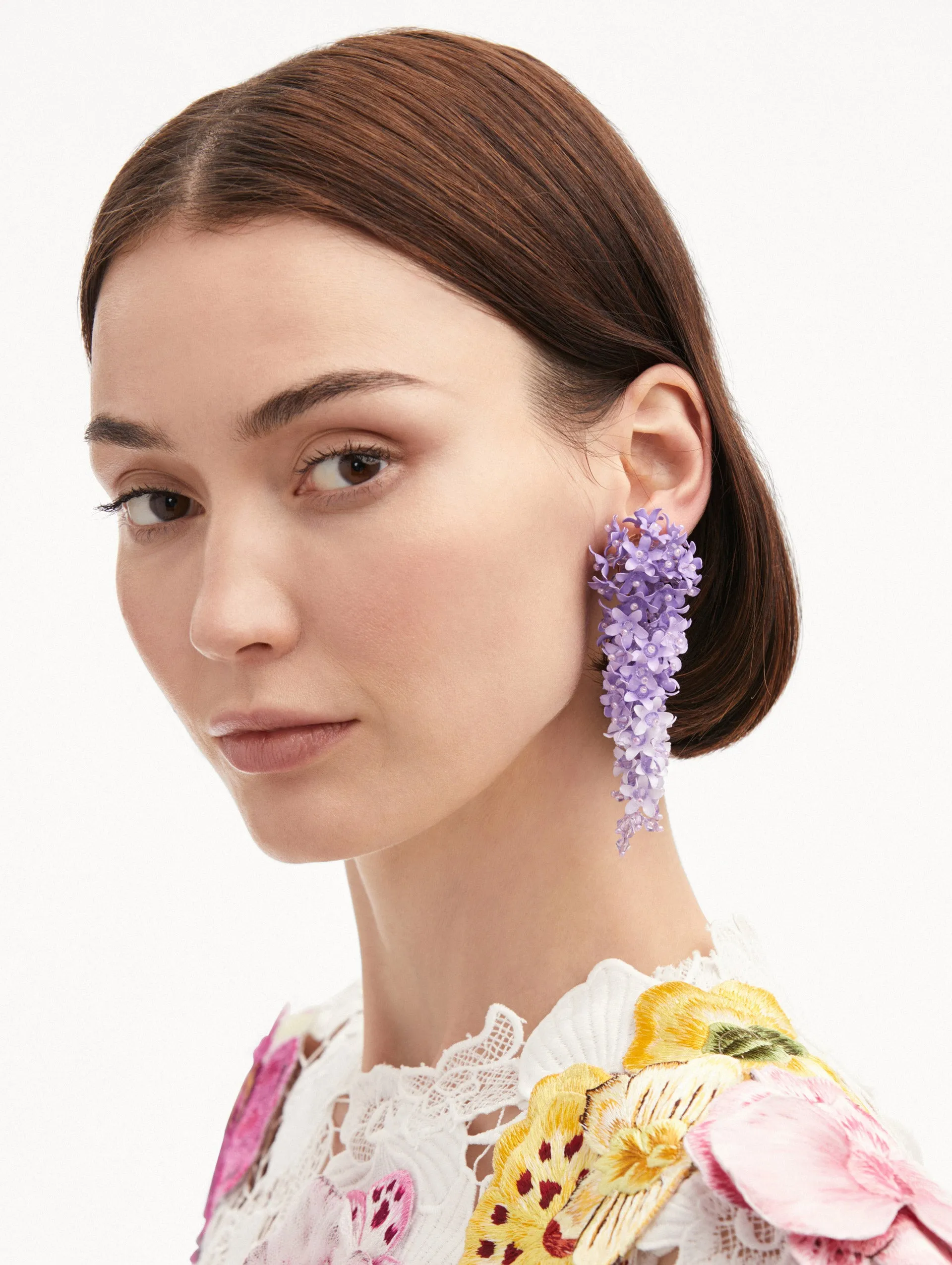 Cascading Flower Clip-On Earrings