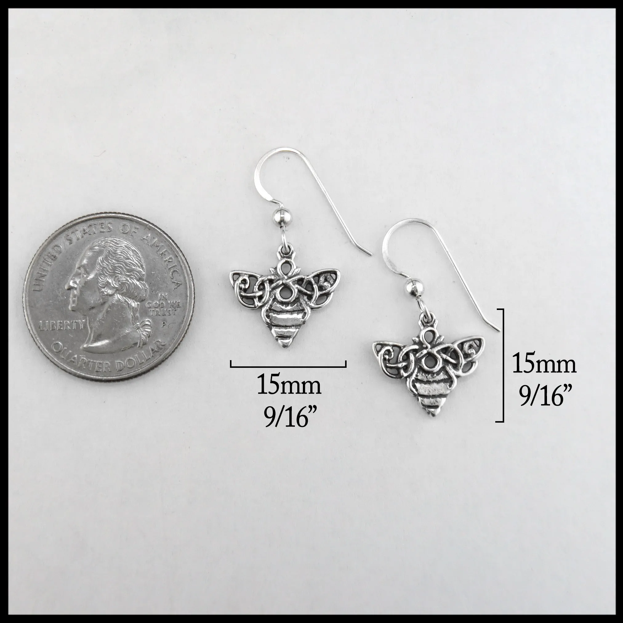 Celtic Bee Drop Earrings