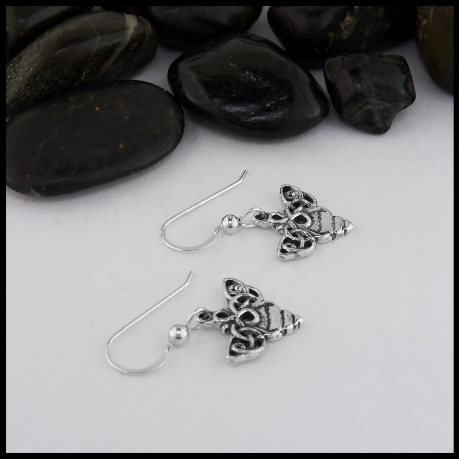 Celtic Bee Drop Earrings