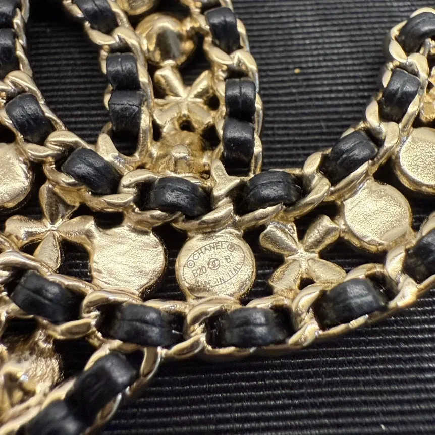 Chanel Coco Gold Black Pearl Crystal Brooch