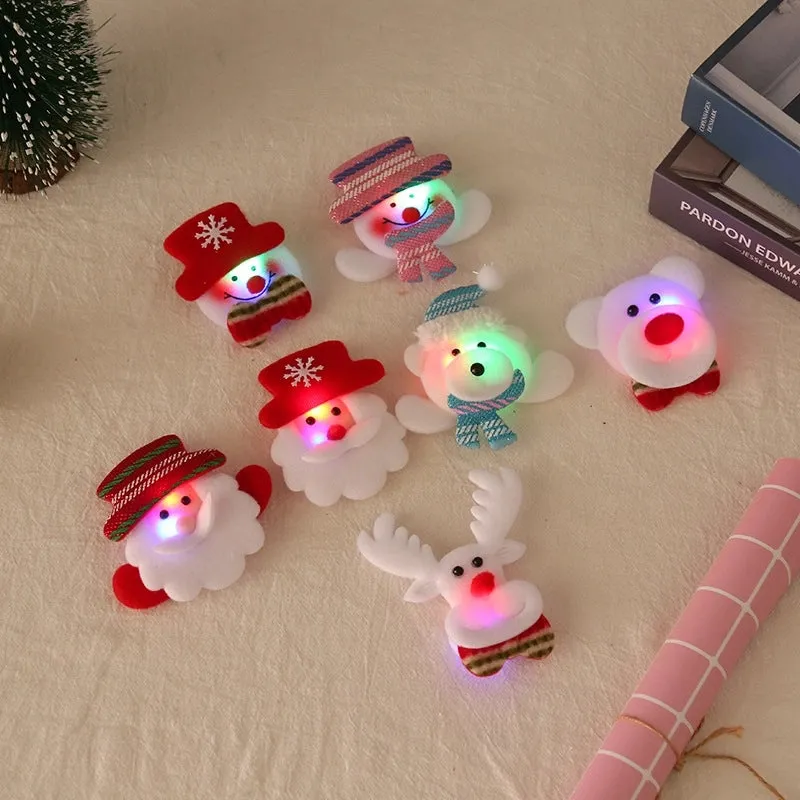 Christmas Animal Santa Claus Cloth Brooches 1 Piece