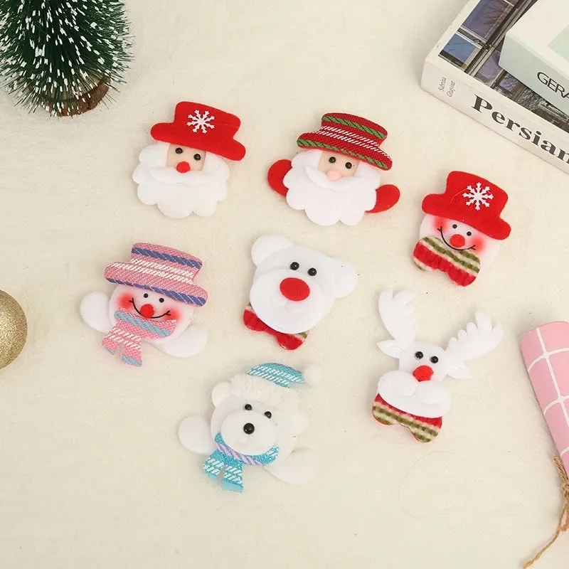 Christmas Animal Santa Claus Cloth Brooches 1 Piece