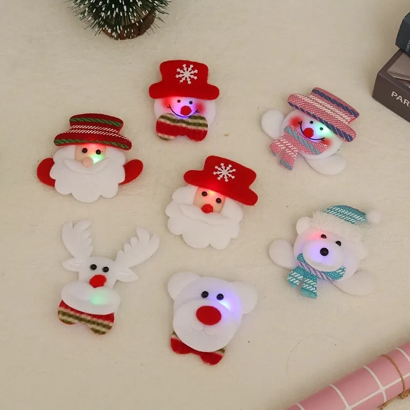 Christmas Animal Santa Claus Cloth Brooches 1 Piece