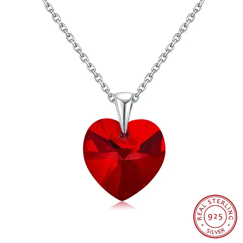 Classic Swarovski Crystal Heart Pendant Necklace