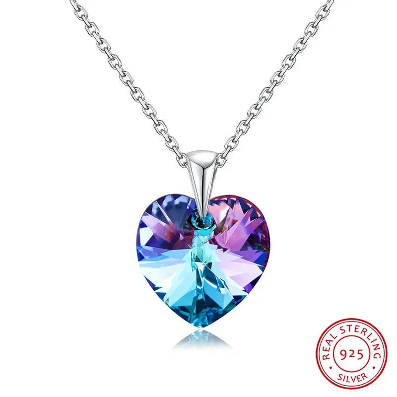 Classic Swarovski Crystal Heart Pendant Necklace
