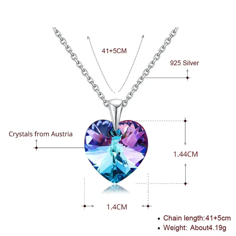 Classic Swarovski Crystal Heart Pendant Necklace